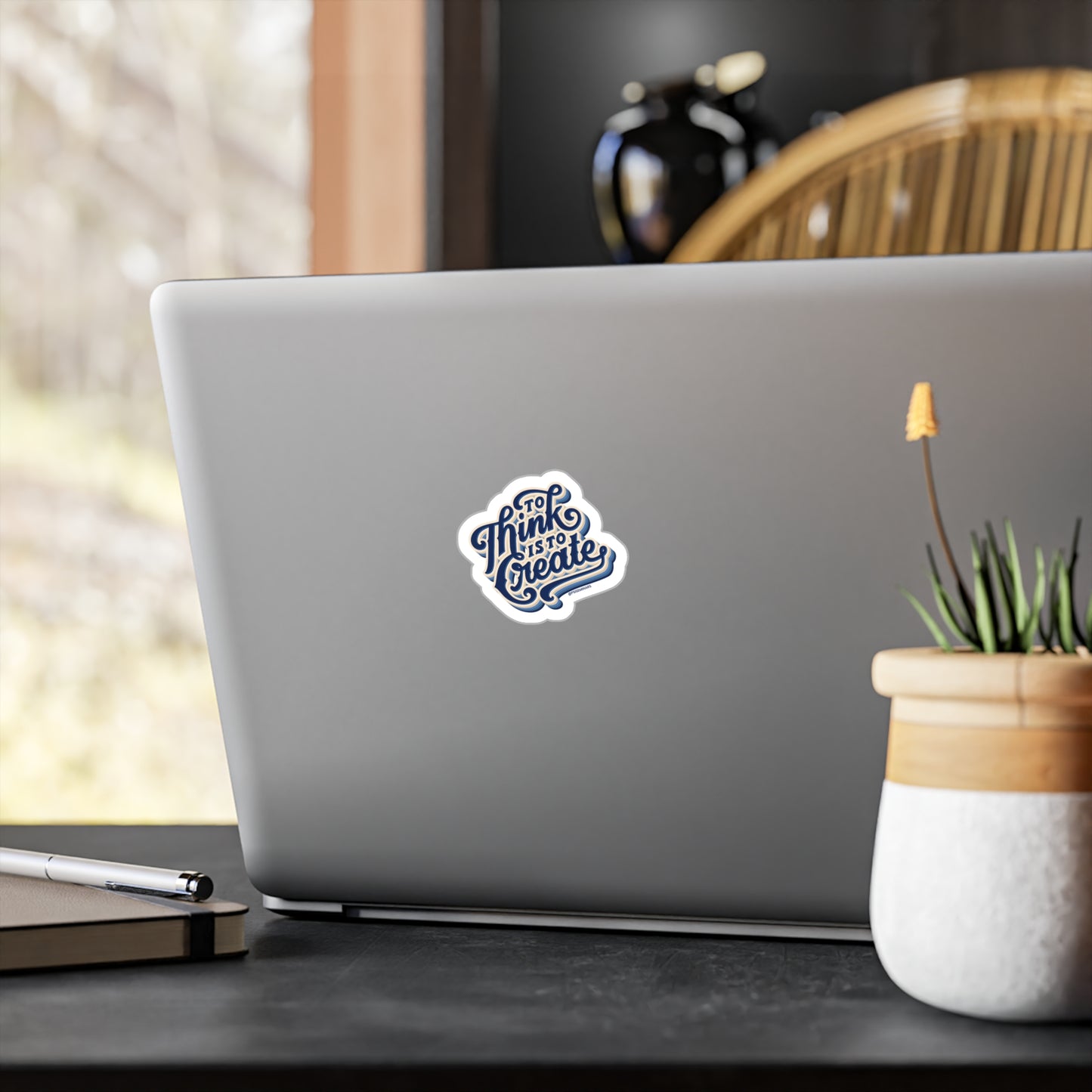 To Think is to Create Sticker - Blue